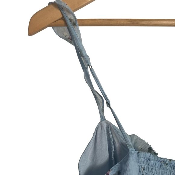 Abercrombie & Fitch Womens Dress, Blue Babydoll Mini Flowy Tiered Coquette Small - Picture 7 of 11